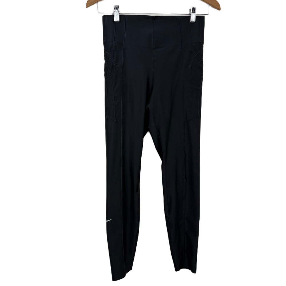 Nike Leggings Womens Small Black City Ready 7/8 Run Train Jog Gym Workout 25" *